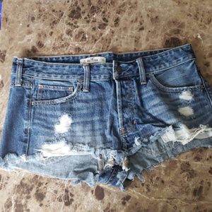 Hollister ripped jean shorts